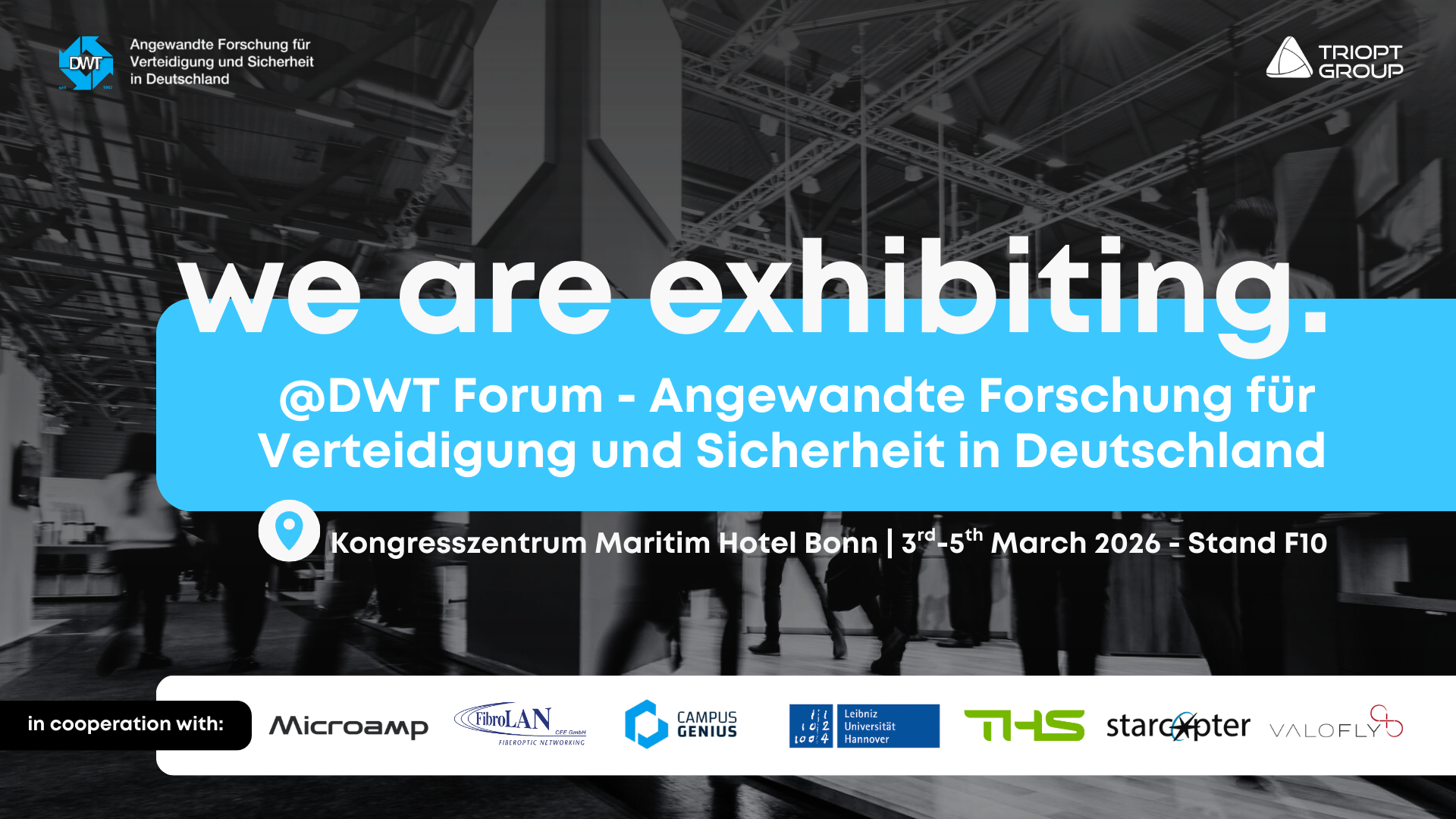 Triopt Group auf dem DWT-SGW Forum 2026 in Bonn.